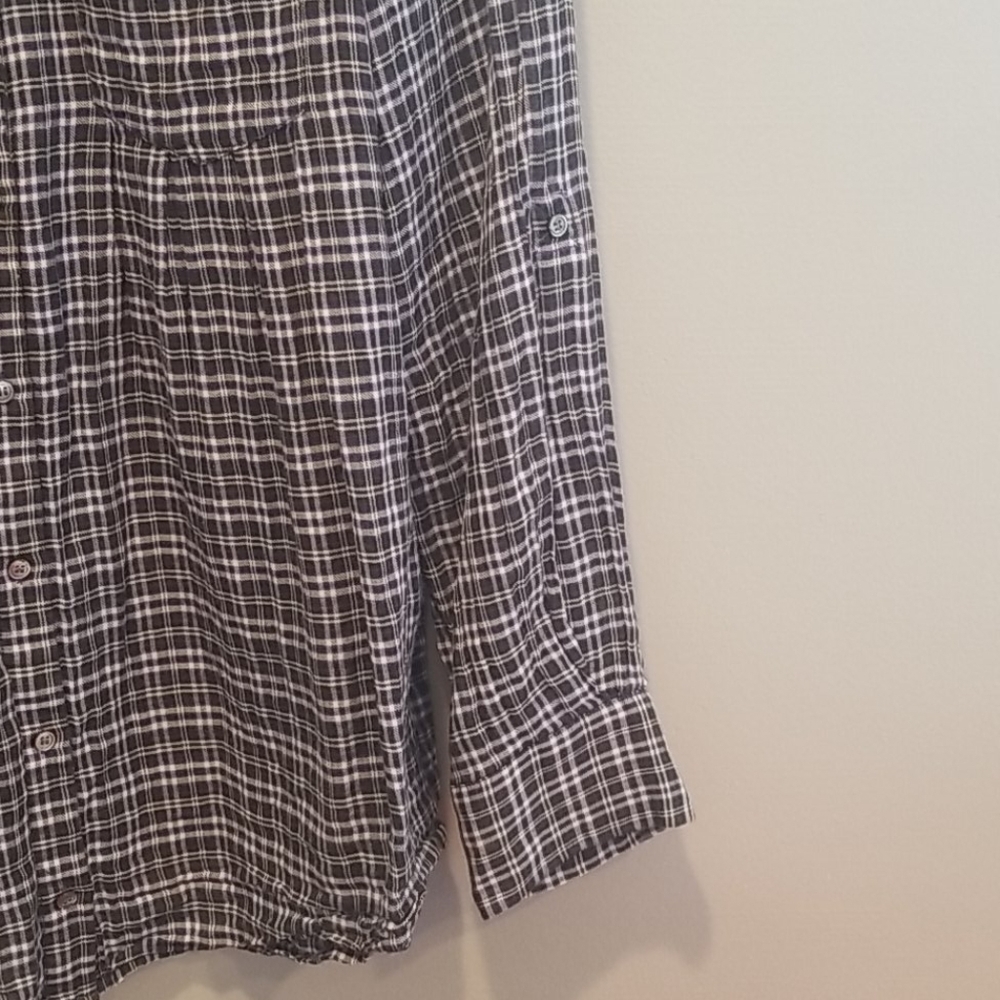 Joie Plaid Cotton Long Sleeve Button Down Shirt - Picture 4 of 8